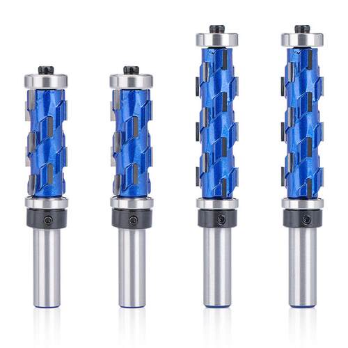 新款直销跨境新款 12mm 柄部齐平修整端铣刀 螺旋双轴承木工铣刀