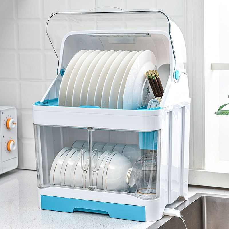 碗柜家用厨房置物柜多功能碗筷收纳柜双层碗筷沥水碗架餐具沥水架