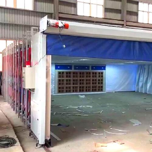 厂家供应家具喷漆用工业大型电动轨道式打磨房折叠移动式伸缩房