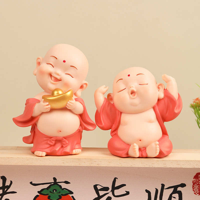 小弥勒搪胶摆件国风和尚系列潮玩手办家居饰品礼物批发工艺品直销