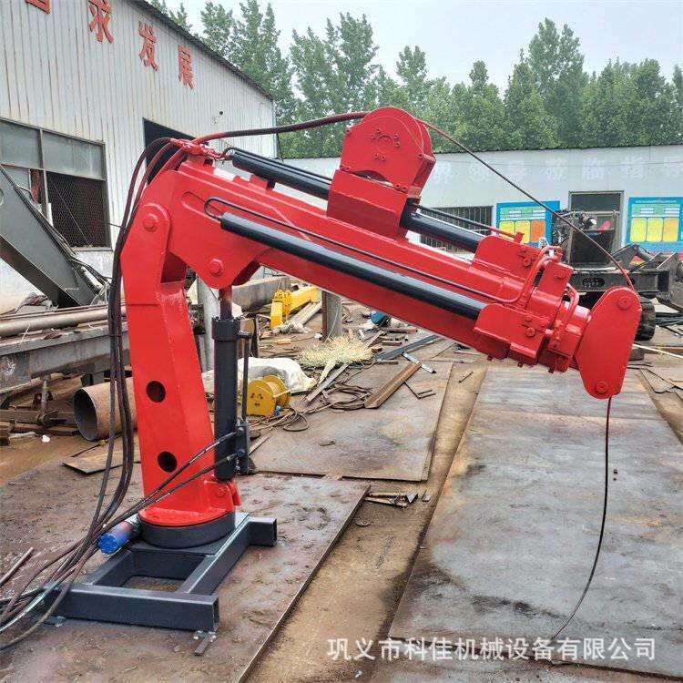 热销车载吊机12v24v皮卡三轮车液压型随车吊 220v电动旋转单臂吊