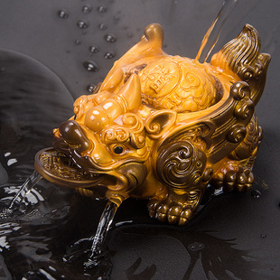 茶宠貔貅变色宠物招财摆件茶台茶具配件功夫喷水茶玩可养茶盘饰品