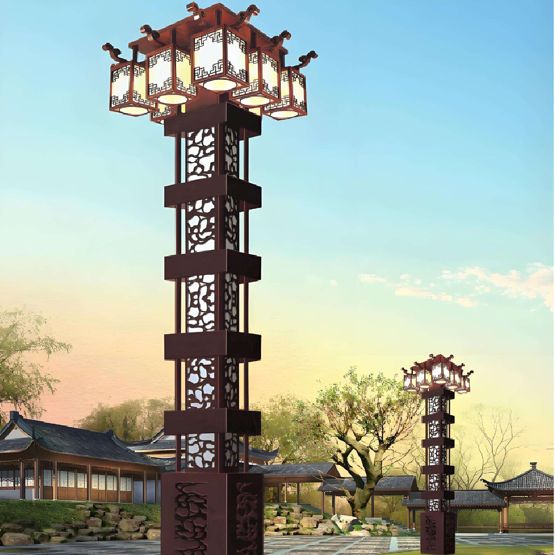 厂家直销景观灯方形庭院灯柱户外灯3米led防水景区公园小区路灯