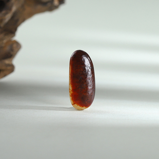 限时特惠 天然新疆和田玉枣红皮籽料原石5.74克 大漏 大红袍