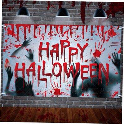 Halloween decoration background cloth blood hand cloth万圣节