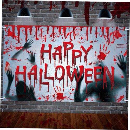 Halloween decoration background cloth blood hand cloth万圣节