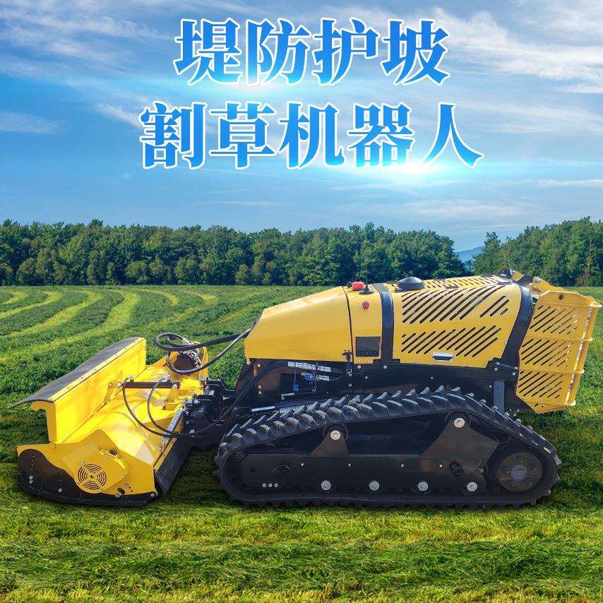 新款遥控割草机公路护坡除草还田机远程遥控柴油款履带开荒机厂家图片