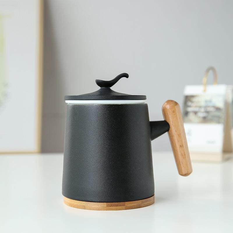 马克杯大容量杯子陶瓷带盖茶水分离创意个性潮流办公室情侣泡茶杯