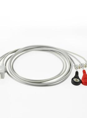 兼容监护仪MEC1000 T5 UMEC12 IPM 心电导联线三导扣式分线通用
