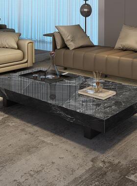 轻简奢岩板茶现代约小户型几方客厅意式极简长形电AL视柜组合