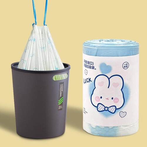 Cute Blue Heart Rabbit Cartoon Print High Aesthetic Drawstri