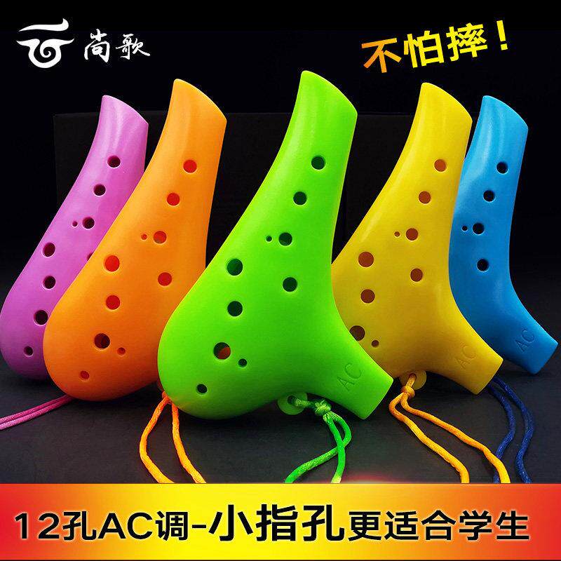 12孔树脂塑胶陶笛AC调小学生初学扁嘴L型塑料十二孔中音C调ac防摔