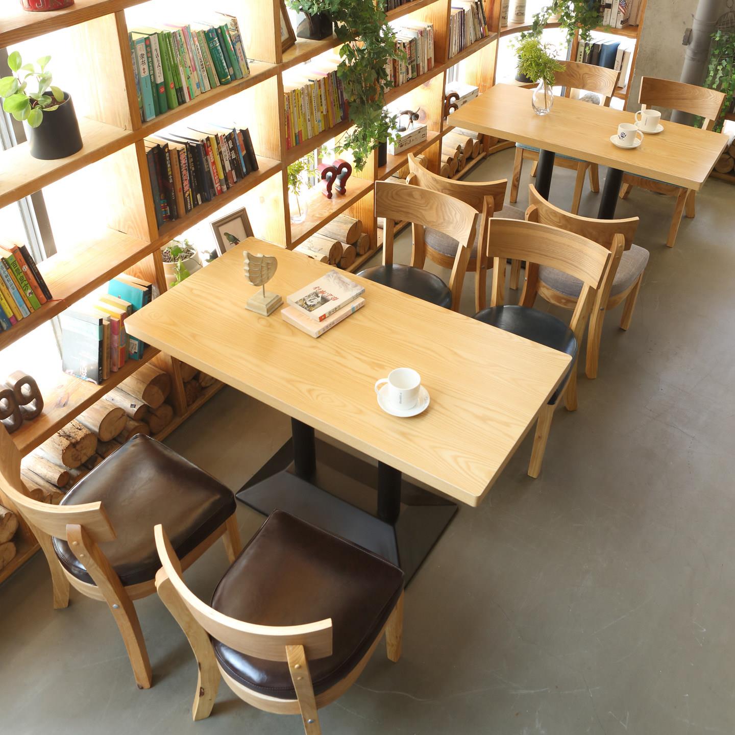 网红甜品奶茶店咖啡馆桌椅实木组合桌脚支架小吃店快餐饮火锅饭店