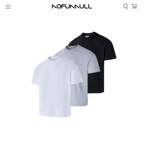 NOFUNNULL260g重磅索罗娜正肩短袖t恤男女boxy版型小领口高质上衣