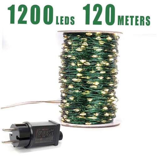 绿色电缆1000 LED串灯100米圣诞仙女