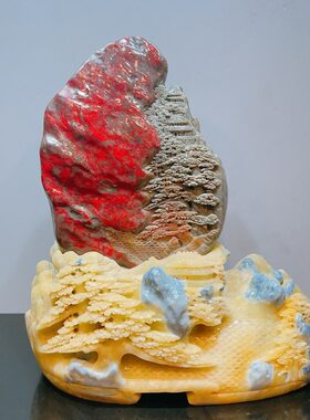 大师精品昌化鸡血石 红遍山河 天然国石鸡血石田黄石寿山石收藏