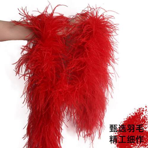 鸵1条起BFH色订多层加密加厚鸵鸟毛条彩毛鸟羽条舞台演出服装配件
