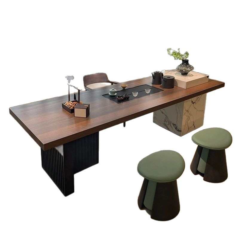 中古风样式实木茶桌桌椅组合现代简约办公室客厅家用茶台泡茶