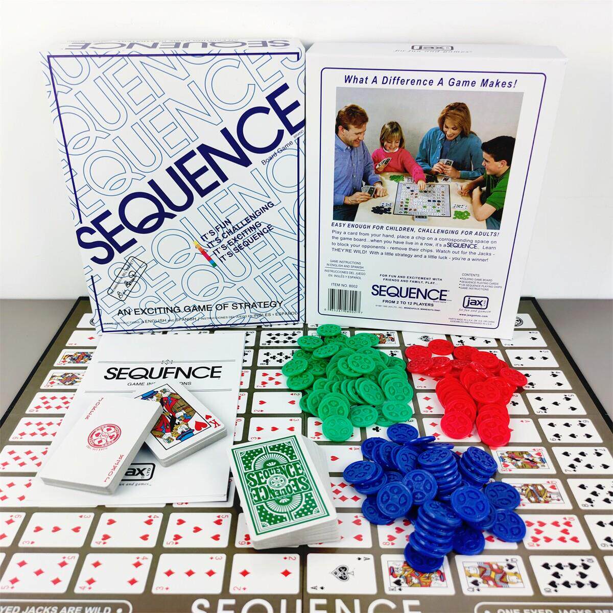 Sequence序列迷阵桌游卡牌英文版策略花式五子棋互动对抗聚会游戏