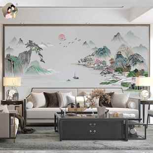 PA新RATEX中水式164书房独秀刺绣墙布客厅餐厅电沙发视山家装壁布