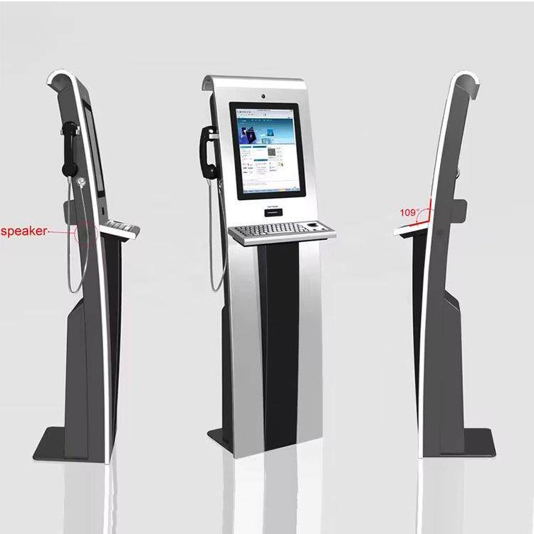 19寸高清广告机立式自助终端机集成身份证阅读器触摸屏查询一体机