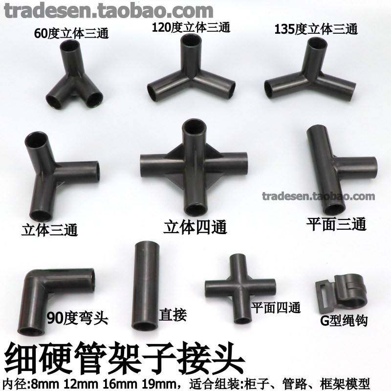 细硬管架子接头黑色拐角立体三通四通弯头塑料小圆管子连接件直接,五金/工具,管接头,淘宝优惠券,粉丝福利购,淘宝优惠卷