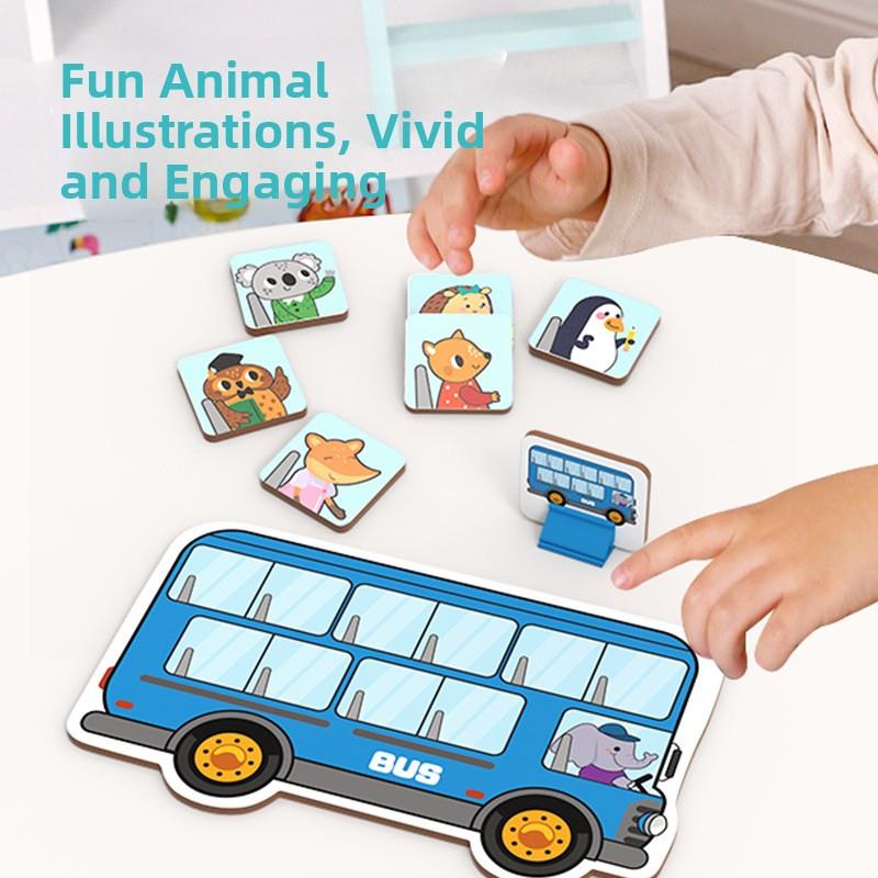动物巴士站台计算能力培养亲子互动益智桌面游戏启蒙早教进阶拼图