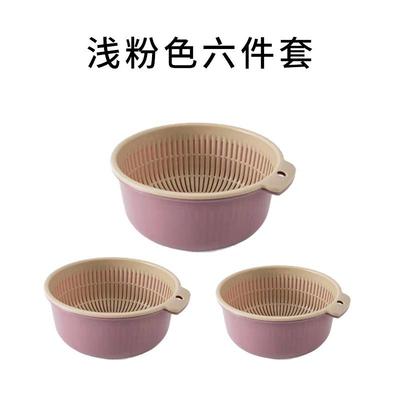 家用厨房洗菜篮新款双层洗菜盆圆形淘菜盆沥水篮塑料菜食品级篮子
