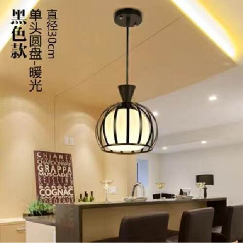 工业风小吊灯单个服装店装饰橱窗灯铁艺餐厅吊灯玄关过道吧台灯具