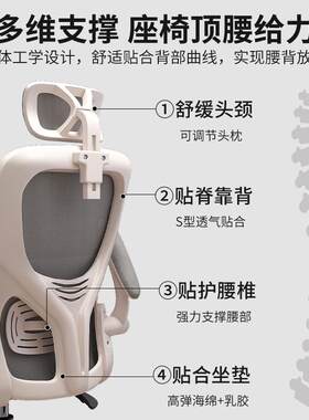 电脑椅家居学习椅中小学生久坐不累电竞椅人体工学椅网面椅子