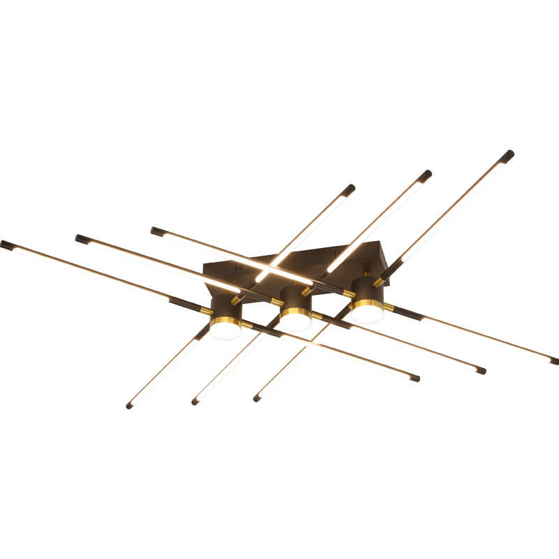 电镀款北欧极简客厅吸顶灯2022年新款现代简约大气照明led长条灯