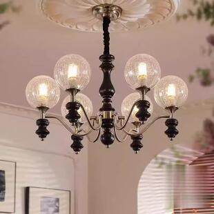 美式 复古民宿卧室灯具 客厅吊灯现代中古风设计师大厅魔豆吊灯法式