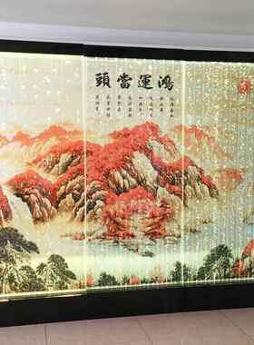字画水墙流水屏风亚隔断公客司家用餐厅入户克力创意气麦太保泡垒