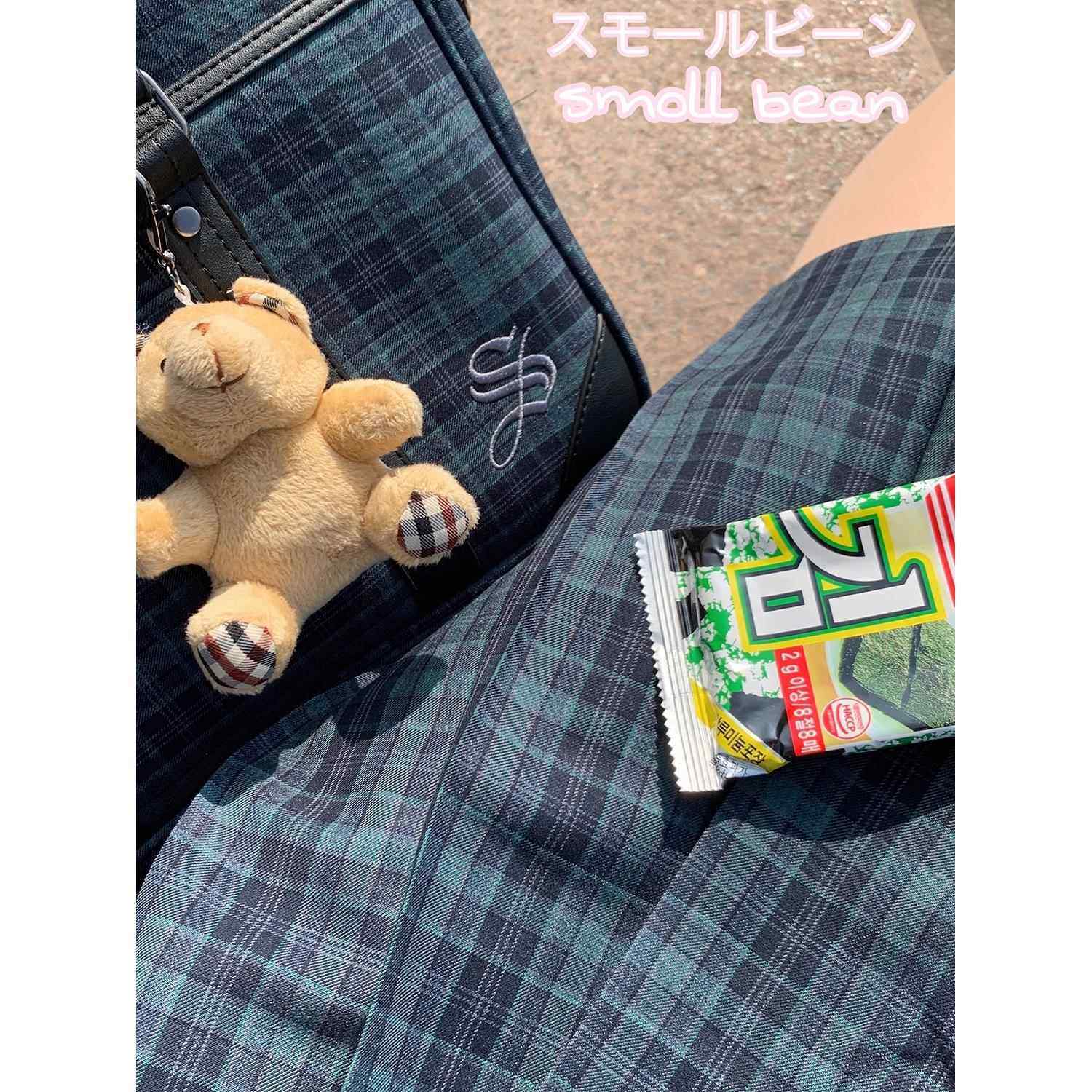 【深夜幻境】#海苔#墨绿格优等生JK制服格裙学院中长百褶裙半身裙