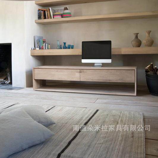 RH美式实木电视柜小户型客厅简约现代高端电视柜媒体控制台