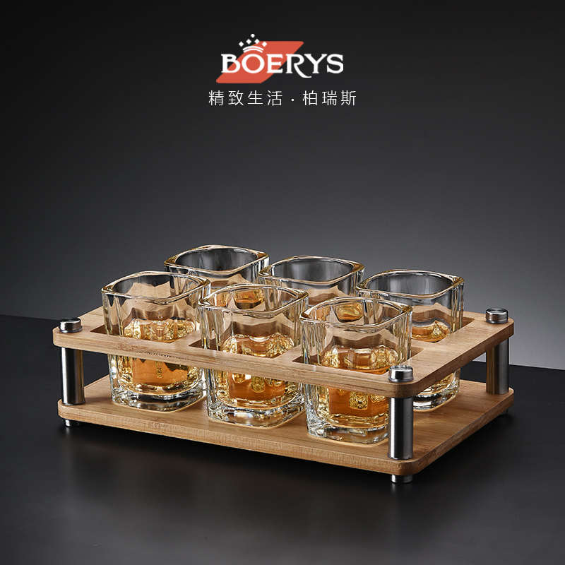 套装白酒杯1两半家用酒盅子弹杯小一口玻璃酒杯分酒器洋酒杯酒具