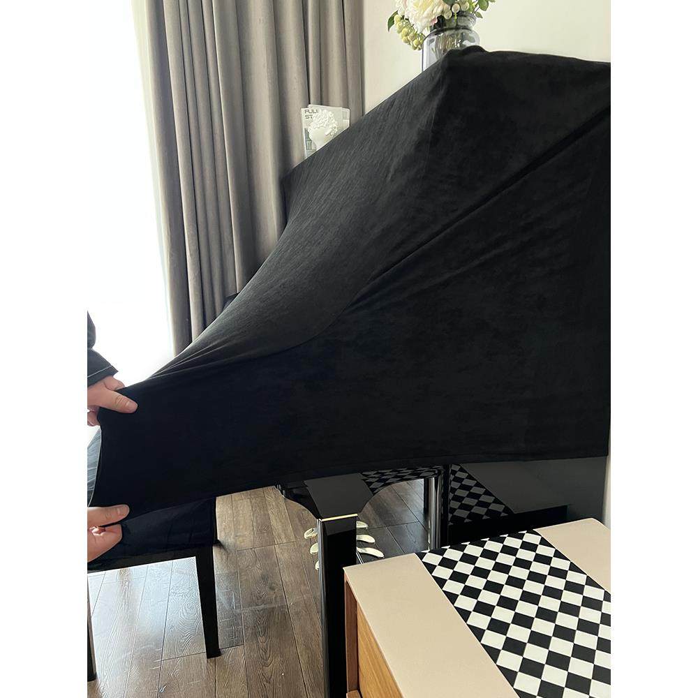 加厚麂Fh(h(&aq皮绒立式琴钢防尘罩现代简约钢琴罩凳套轻奢感?全,居家布艺,床头罩,淘宝优惠券,粉丝福利购,淘宝优惠卷