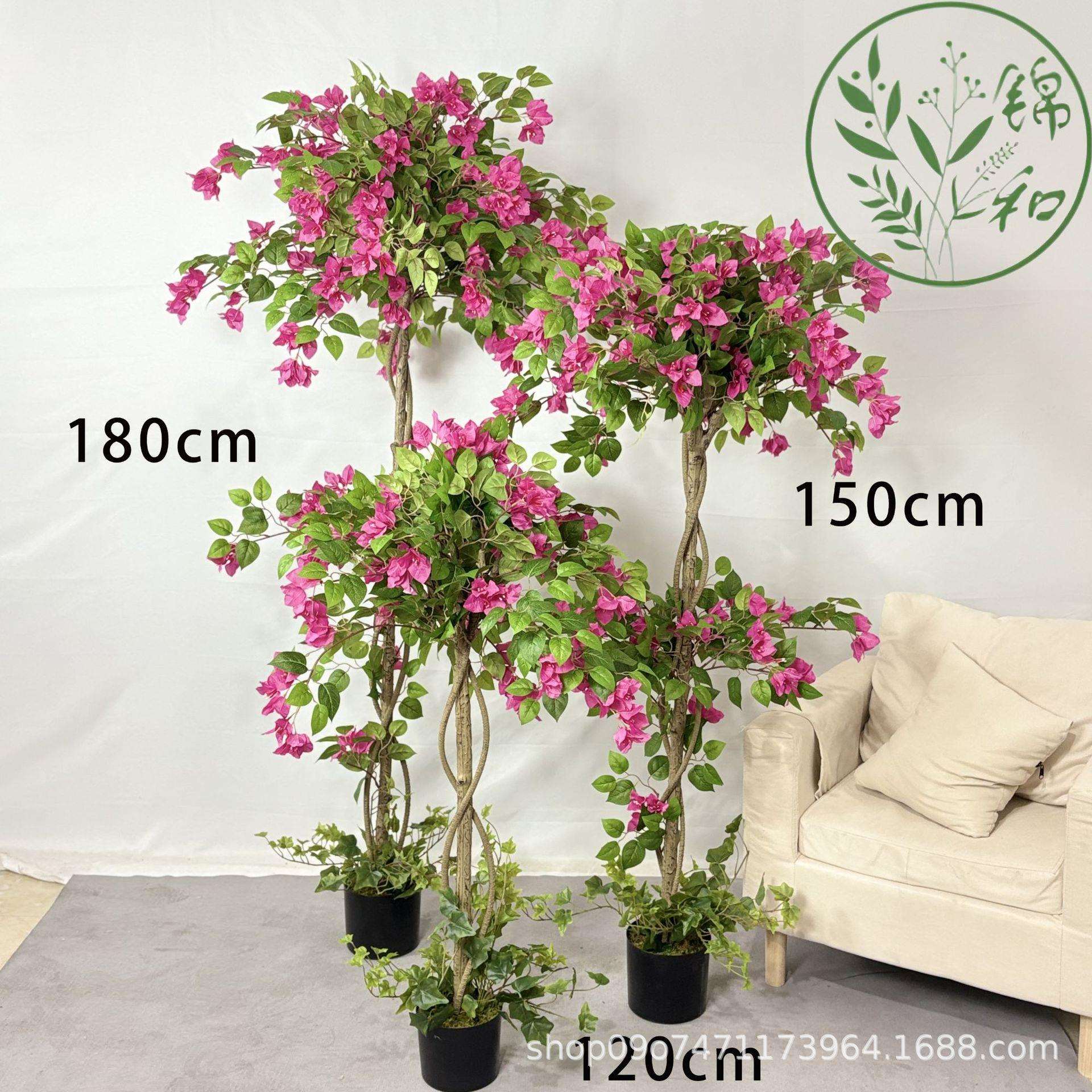 拆装款亚马逊轻奢仿真植物三角梅花树仿真绿植三角梅假花假树盆栽