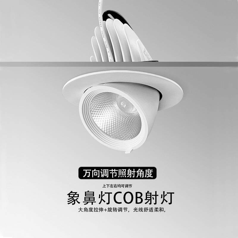 COB象鼻灯嵌入式led射灯北欧家用筒灯单灯天花灯客厅吊顶过道孔灯