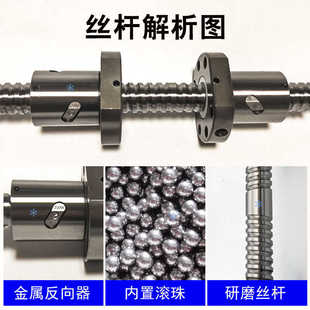8010 8020 左右旋滚珠丝杆套装 8016 12010正反牙丝杠 10010 10020