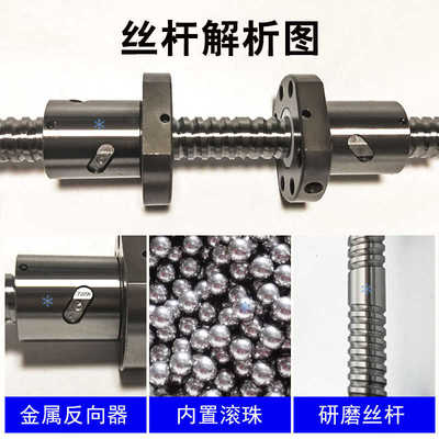 左右旋滚珠丝杆套装8010 8016 8020 10010 10020 12010正反牙丝杠