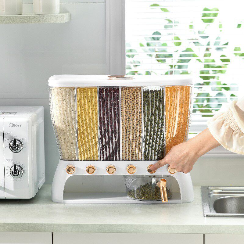 厨房装五谷杂粮收纳盒分格放米桶家用分类分隔的储物密封罐