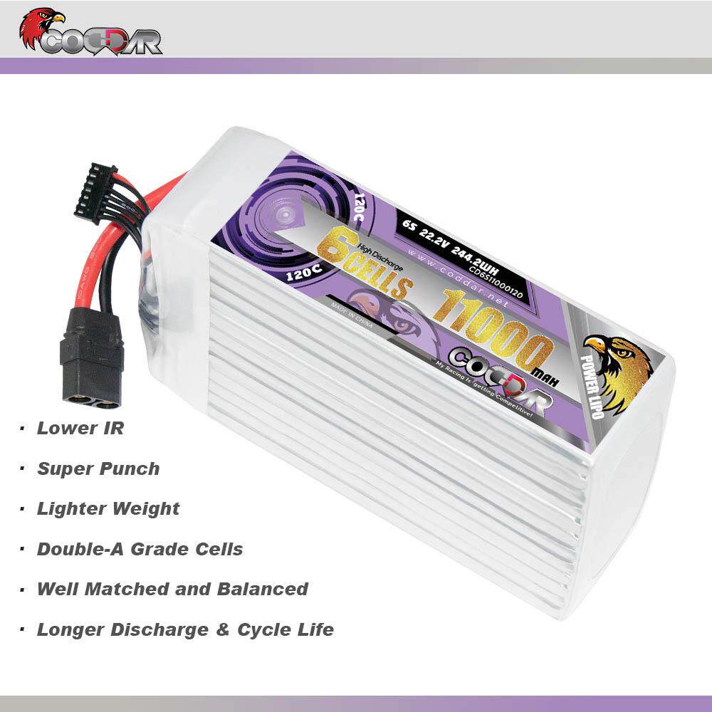 CODDAR鹰氪 11000MAH 6S 22.2V 120C高倍率航模9寸10寸穿越机电池