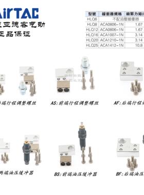 AirTAC亚德客滑台气缸限位行程调整螺丝F-HLQ12A HLQ12AS HLQ12AF