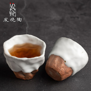 发烧陶流釉志野杯大容量品茗杯手工陶瓷主人杯创意开片可养茶盏