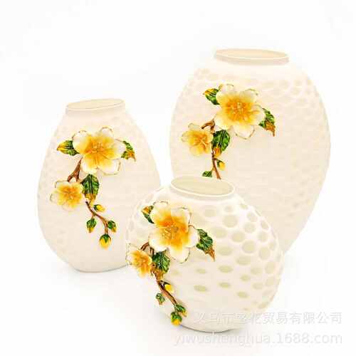 新款珐琅彩琉璃玻璃花瓶创意艺术花瓶客厅摆件水培插花器现货批发