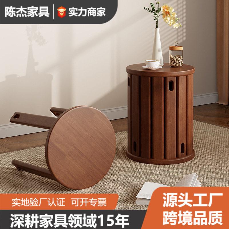凳子可叠放实木凳家用备用凳加固圆凳折叠椅餐桌凳板凳叠叠乐凳子