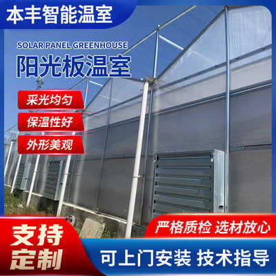 纹络智能玻璃温室聚碳酸酯pc阳光板蔬菜大棚农业花卉观光展厅温室