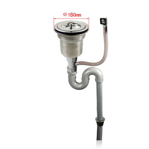 溢式提篮单水器带钢天洗菜排水管下力厨房 盆槽z6001c051水不锈钢