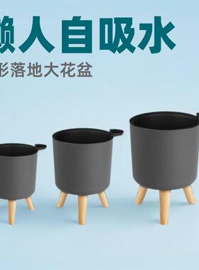 懒人自吸水花盆租摆客厅卧室室内圆形落地大花盆懒人花盆厂家